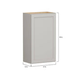 Shaker Full Overlay 21 in. W x 12 in. D x 36 in. H Plywood Assembled Wall Kitchen Cabinet in Stone Gray