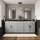 Shaker Full Overlay 24 in. W x 12 in. D x 42 in. H Plywood Assembled Wall Kitchen Cabinet in Stone Gray