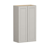 Shaker Full Overlay 24 in. W x 12 in. D x 42 in. H Plywood Assembled Wall Kitchen Cabinet in Stone Gray