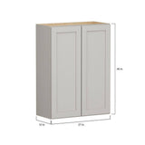 Shaker Full Overlay 27 in. W x 12 in. D x 36 in. H Plywood Assembled Wall Kitchen Cabinet in Stone Gray