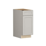 SIMPLY WOODMARK PRO Shaker Full Overlay 15 in. W. x 24 in. D x 34.5 in. H Plywood Assembled Base Kitchen Cabinet in Stone Gray