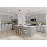 SIMPLY WOODMARK PRO Shaker Full Overlay 15 in. W. x 24 in. D x 34.5 in. H Plywood Assembled Base Kitchen Cabinet in Stone Gray