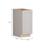 SIMPLY WOODMARK PRO Shaker Full Overlay 15 in. W. x 24 in. D x 34.5 in. H Plywood Assembled Full Height Base Kitchen Cabinet in Stone Gray