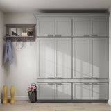 SIMPLY WOODMARK PRO Shaker Full Overlay 30 in. W. x 24 in. D x 34.5 in. H Plywood Assembled Full Height Base Kitchen Cabinet in Stone Gray