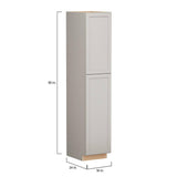 SIMPLY WOODMARK PRO Shaker Full Overlay 18 in. W x 24 in. D x 90 in. H Plywood Assembled Pantry Kitchen Cabinet in Stone Gray