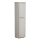 SIMPLY WOODMARK PRO Shaker Full Overlay 18 in. W x 24 in. D x 90 in. H Plywood Assembled Pantry Kitchen Cabinet in Stone Gray