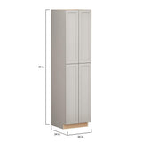 SIMPLY WOODMARK PRO Shaker Full Overlay 24 in. W x 24 in. D x 96 in. H Plywood Assembled Pantry Kitchen Cabinet in Stone Gray