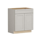 SIMPLY WOODMARK PRO Shaker Full Overlay 30 in. W x 20.75 in. D x 34.5 in. H Plywood Assembled Vanity Sink Base Bath Cabinet in Stone Gray