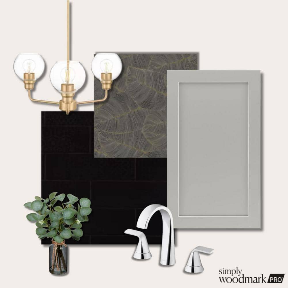 SIMPLY WOODMARK PRO Shaker Full Overlay 30 in. W x 20.75 in. D x 34.5 in. H Plywood Assembled Vanity Sink Base Bath Cabinet in Stone Gray