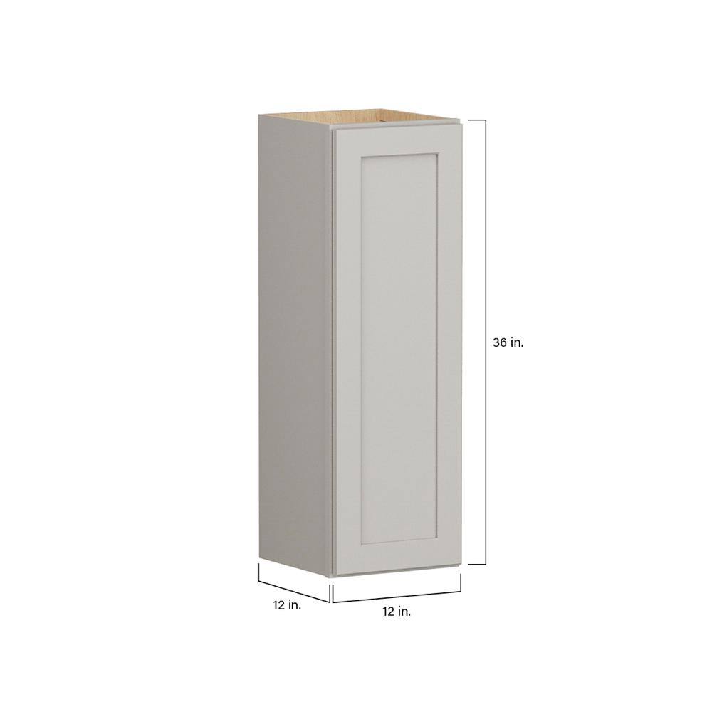 SIMPLY WOODMARK PRO Shaker Full Overlay 12 in. W. x 12 in. D x 36 in. H Plywood Assembled Wall Kitchen Cabinet in Stone Gray