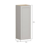 SIMPLY WOODMARK PRO Shaker Full Overlay 15 in. W x 12 in. D x 42 in. H Plywood Assembled Wall Kitchen Cabinet in Stone Gray