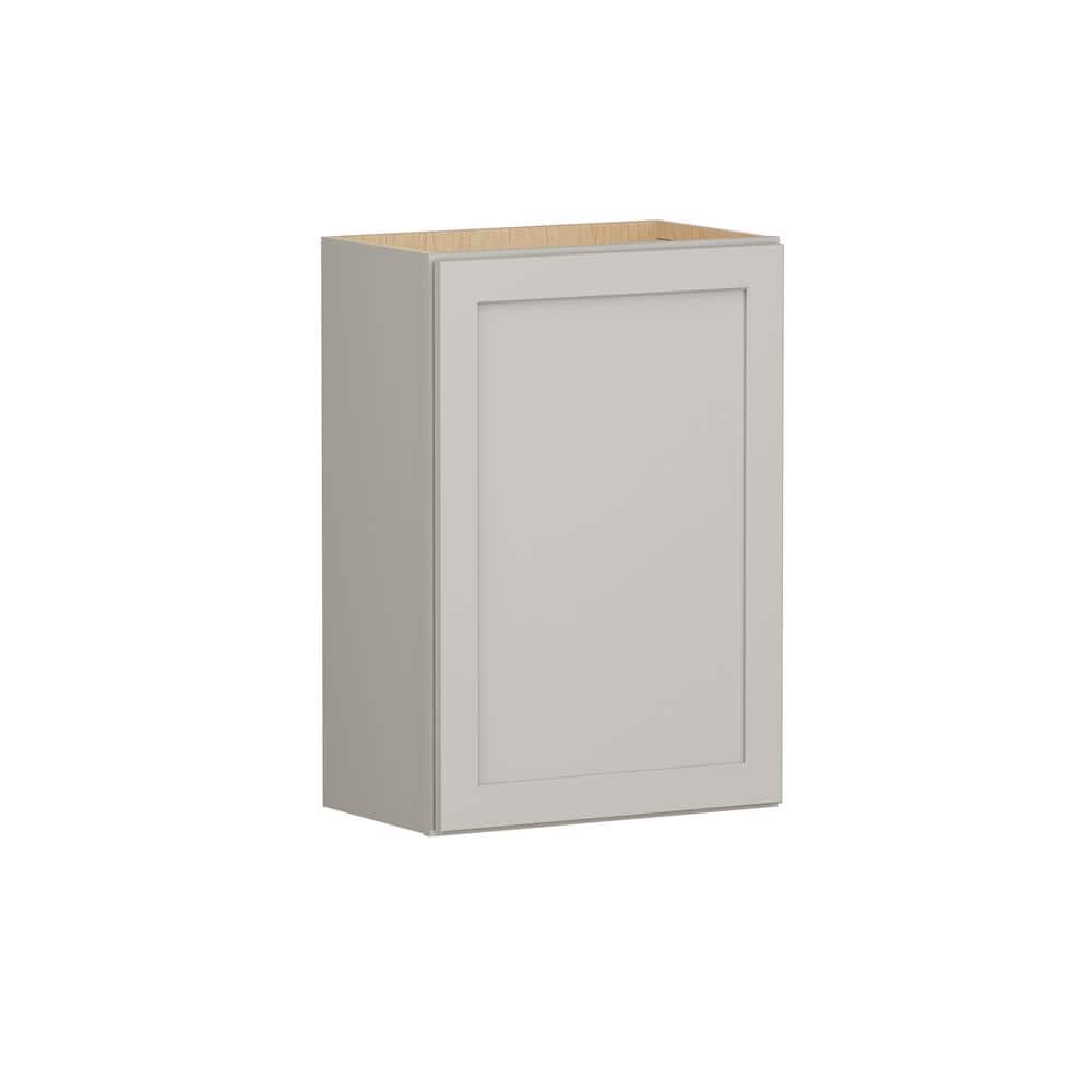 SIMPLY WOODMARK PRO Shaker Full Overlay 21 in. W x 12 in. D x 30 in. H Plywood Assembled Wall Kitchen Cabinet in Stone Gray