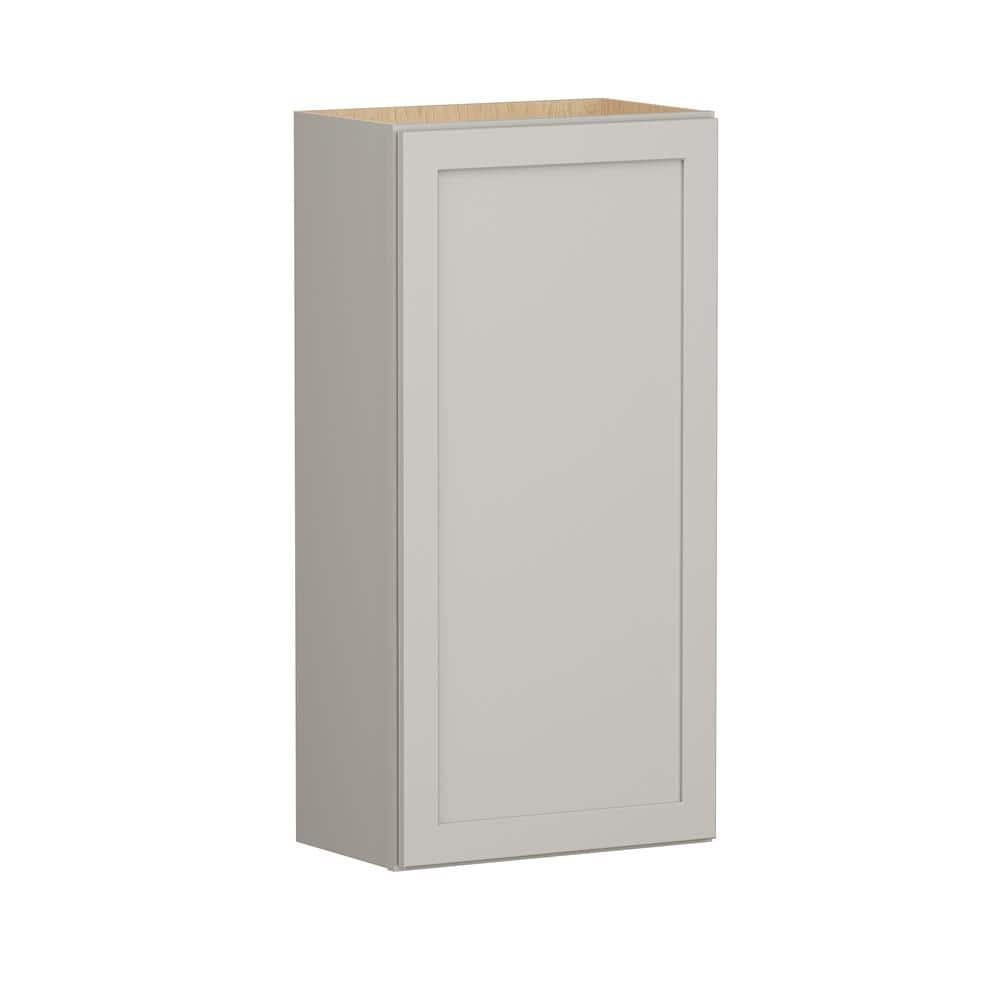 SIMPLY WOODMARK PRO Shaker Full Overlay 21 in. W x 12 in. D x 42 in. H Plywood Assembled Wall Kitchen Cabinet in Stone Gray