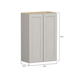 SIMPLY WOODMARK PRO Shaker Full Overlay 24 in. W x 12 in. D x 36 in. H Plywood Assembled Wall Kitchen Cabinet in Stone Gray