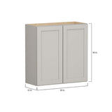 SIMPLY WOODMARK PRO Shaker Full Overlay 30 in. W x 12 in. D x 30 in. H Plywood Assembled Wall Kitchen Cabinet in Stone Gray