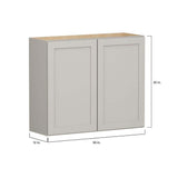 SIMPLY WOODMARK PRO Shaker Full Overlay 36 in. W x 12 in. D x 30 in. H Plywood Assembled Wall Kitchen Cabinet in Stone Gray