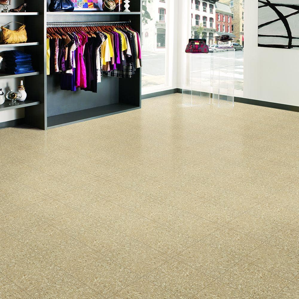 Armstrong Civic Square VCT 12 in. x 12 in. Stone Tan Commercial Vinyl Tile (45 sq. ft. / case)