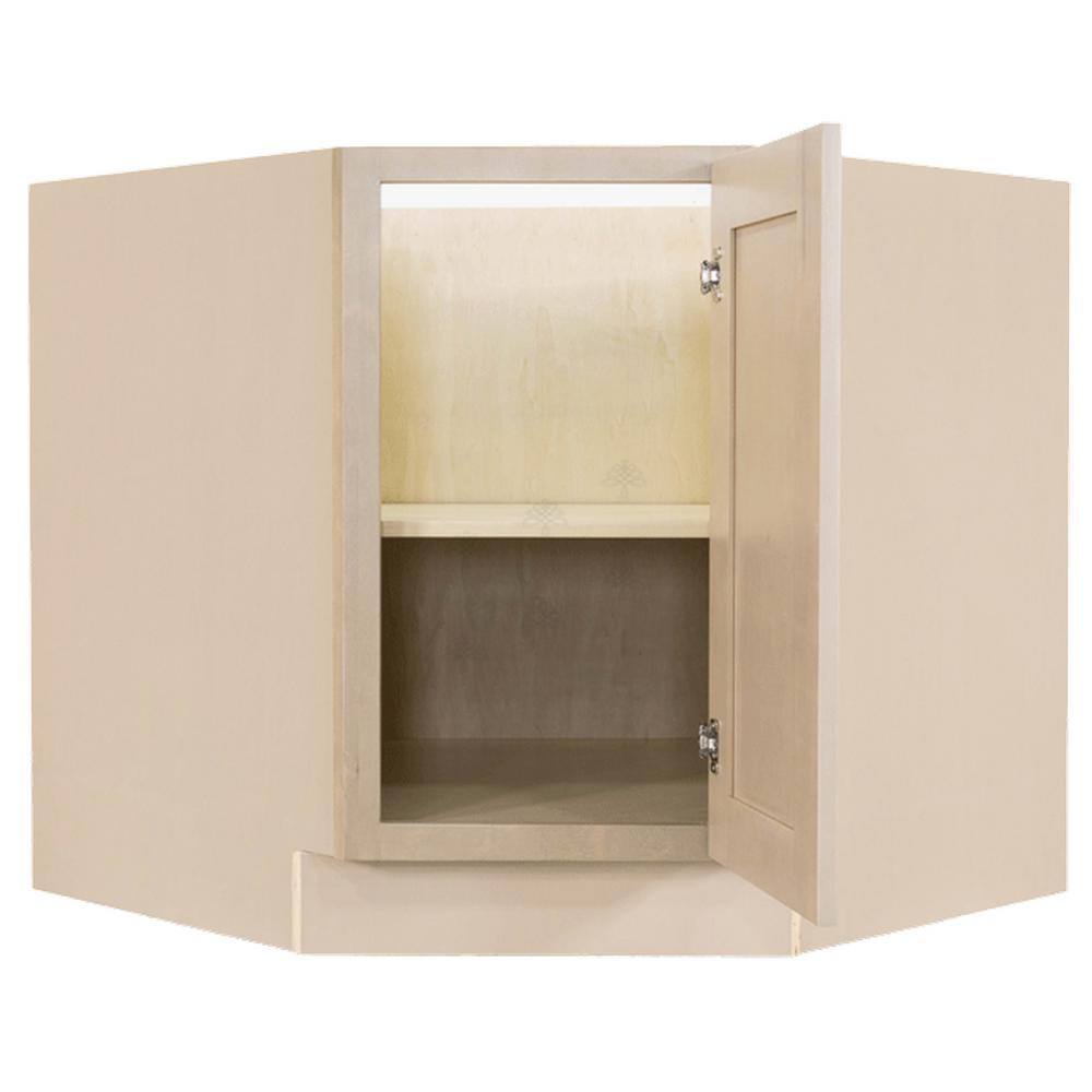 LIFEART CABINETRY Lancaster Shaker Assembled 36 in. x 34.5 in. x 24 in. Base Diagonal Cabinet in Stone Wash