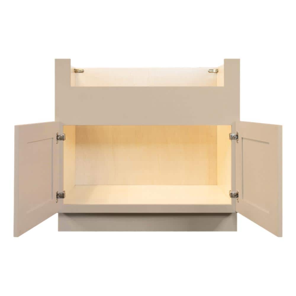 LIFEART CABINETRY Lancaster Stone Wash Plywood Shaker Stock Assembled Farm Sink Base Kitchen Cabinet 36 in. W. x 34.5 in. H x 24 in. D