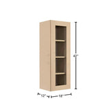 LIFEART CABINETRY Lancaster Shaker Assembled 18x42x12 in. Wall Mullion Door Cabinet with 1 Door 3 Shelves in Stone Wash