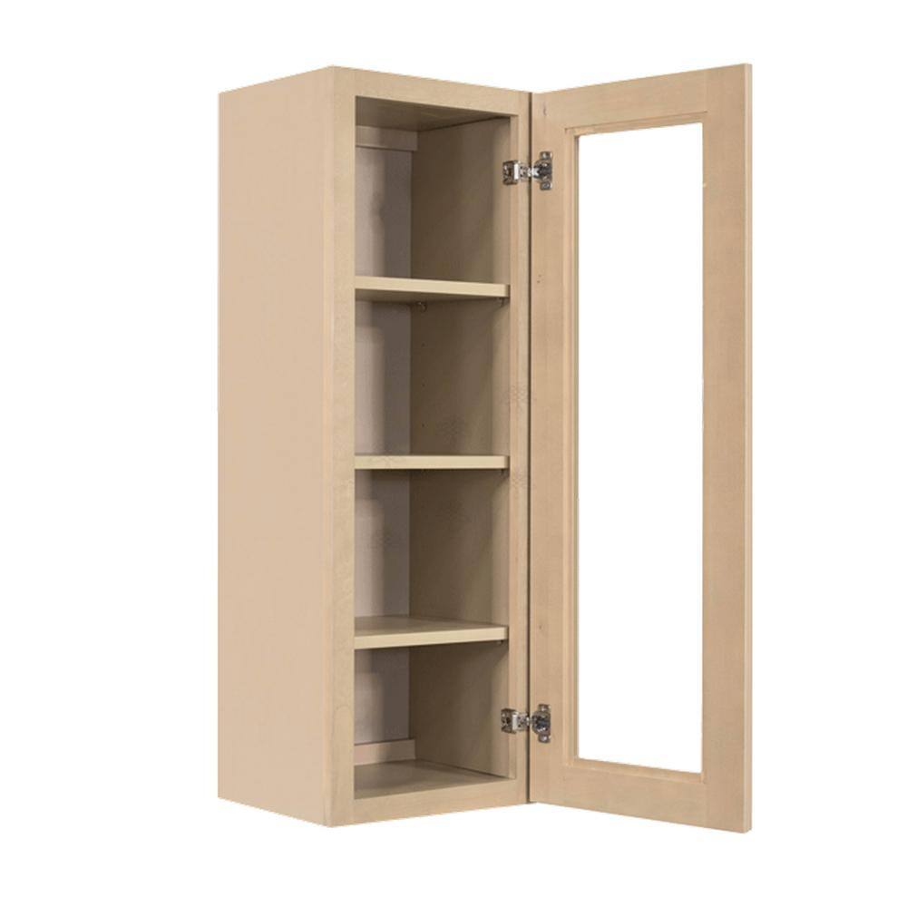 LIFEART CABINETRY Lancaster Shaker Assembled 18x42x12 in. Wall Mullion Door Cabinet with 1 Door 3 Shelves in Stone Wash