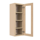 LIFEART CABINETRY Lancaster Shaker Assembled 18x42x12 in. Wall Mullion Door Cabinet with 1 Door 3 Shelves in Stone Wash