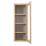 LIFEART CABINETRY Lancaster Shaker Assembled 18x42x12 in. Wall Mullion Door Cabinet with 1 Door 3 Shelves in Stone Wash