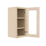 LIFEART CABINETRY Lancaster Shaker Assembled 21x30x12 in. Wall Mullion Door Cabinet with 1 Door 2 Shelves in Stone Wash