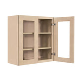 LIFEART CABINETRY Lancaster Shaker Assembled 27x30x12 in. Wall Mullion Door Cabinet with 2 Doors 2 Shelves in Stone Wash