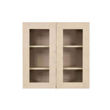 LIFEART CABINETRY Lancaster Shaker Assembled 27x30x12 in. Wall Mullion Door Cabinet with 2 Doors 2 Shelves in Stone Wash