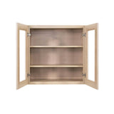 LIFEART CABINETRY Lancaster Shaker Assembled 27x30x12 in. Wall Mullion Door Cabinet with 2 Doors 2 Shelves in Stone Wash