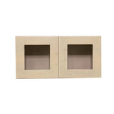 LIFEART CABINETRY Lancaster Shaker Assembled 30x15x12 in. Wall Mullion Door Cabinet with 2 Doors in Stone Wash
