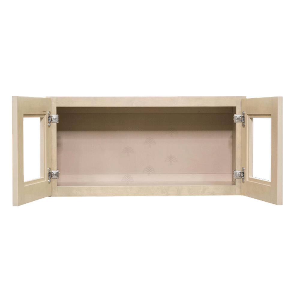 LIFEART CABINETRY Lancaster Shaker Assembled 36x18x12 in. Wall Mullion Door Cabinet with 2 Doors in Stone Wash