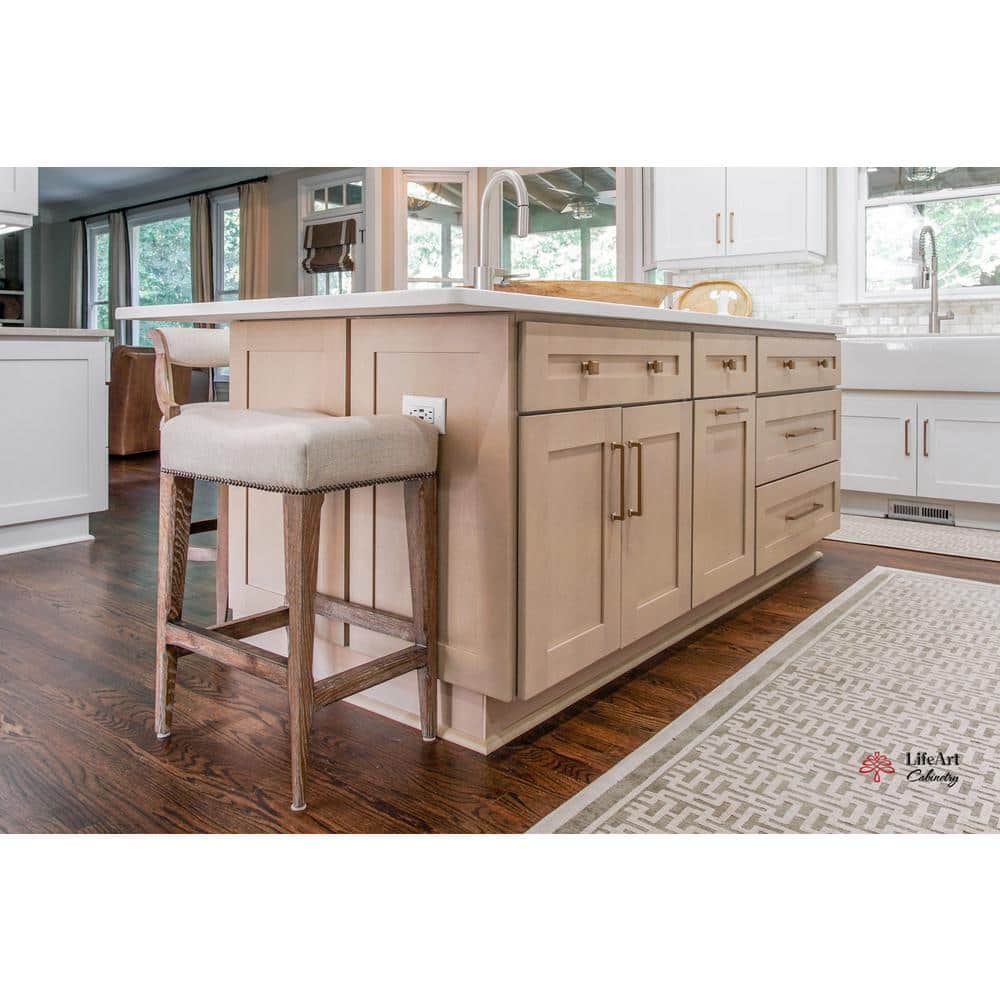 LIFEART CABINETRY Lancaster Stone Wash Plywood Shaker Stock Assembled Wall Microwave Kitchen Cabinet 30 in. W x 42 in. H x 12 in. D