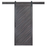 Masonite 36 in. x 84 in. Diagonal Stormy Gray Interior Sliding Barn Door Slab with Hardware Kit