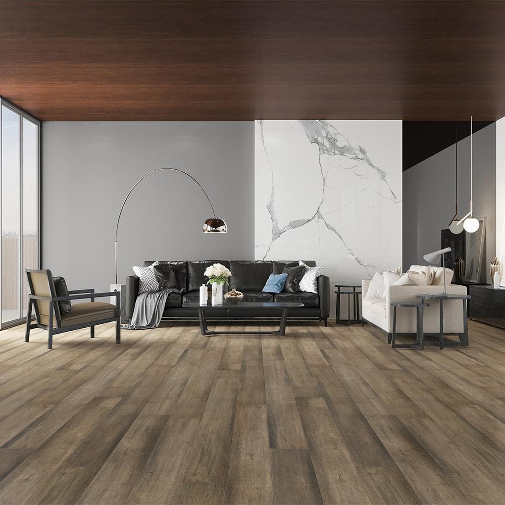 ACQUA FLOORS Striking Rylee 1/4 in. T x 7.5 in. W Click Lock Hand Scraped Engineered Hardwood Flooring (23.32 sq.ft./case)