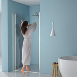 stufurhome LOD 32 in. W x 72 in. H Bifold Shower Semi-Frameless Shower Door in Brushed Nickel Finish with Clear Glass