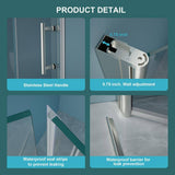 stufurhome LOD 32 in. W x 72 in. H Bifold Shower Semi-Frameless Shower Door in Brushed Nickel Finish with Clear Glass