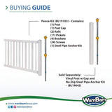 WamBam Fence Sturbridge Vinyl Yard and Pool Fence w/Post and No Dig Steel Pipe Anchor Kit 4 ft. H x 6 ft. W