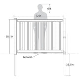WamBam Fence Sturbridge Vinyl Yard and Pool Fence w/Post and No Dig Steel Pipe Anchor Kit 4 ft. H x 6 ft. W