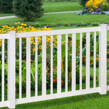WamBam Fence Sturbridge Vinyl Yard and Pool Fence w/Post and No Dig Steel Pipe Anchor Kit 4 ft. H x 6 ft. W