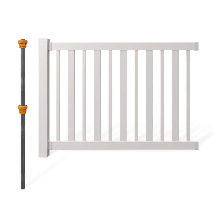 WamBam Fence Sturbridge Vinyl Yard and Pool Fence with No-Dig Installation