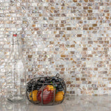 Merola Tile Conchella Subway Natural 12-1/4 in. x 12-1/2 in. x 2 mm Natural Seashell Mosaic Tile