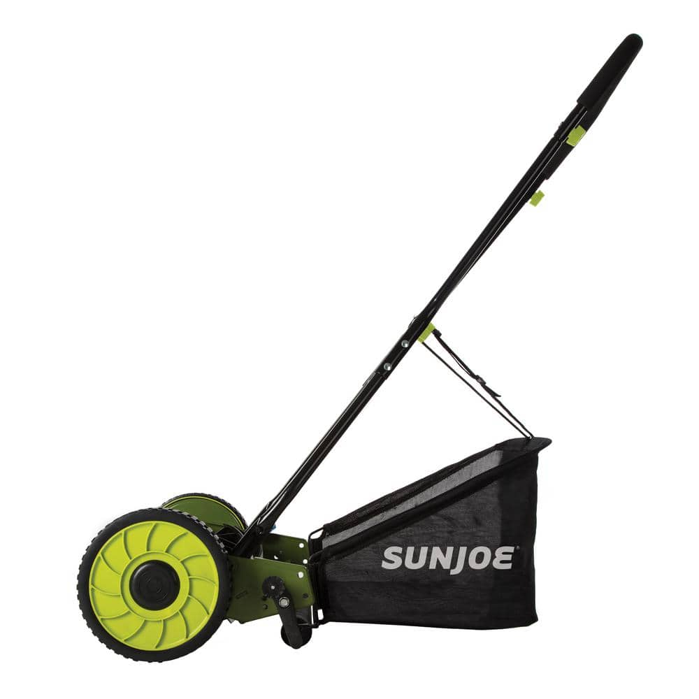 Sun Joe Mow Joe 16 in. Manual Push Walk Behind Reel Mower with Catcher