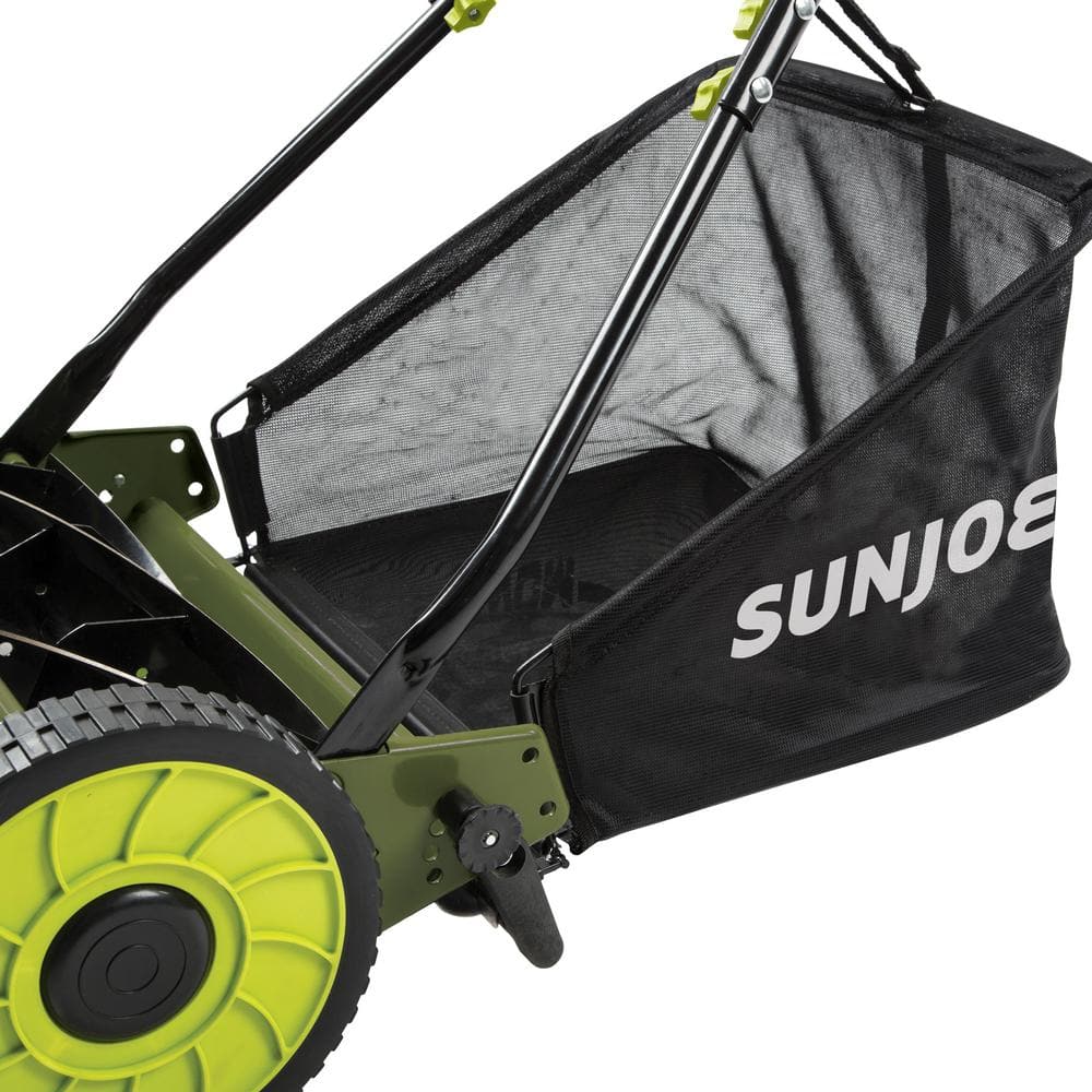 Sun Joe Mow Joe 16 in. Manual Push Walk Behind Reel Mower with Catcher
