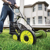 Sun Joe Mow Joe 18 in. Manual Push Walk Behind Reel Mower with Catcher