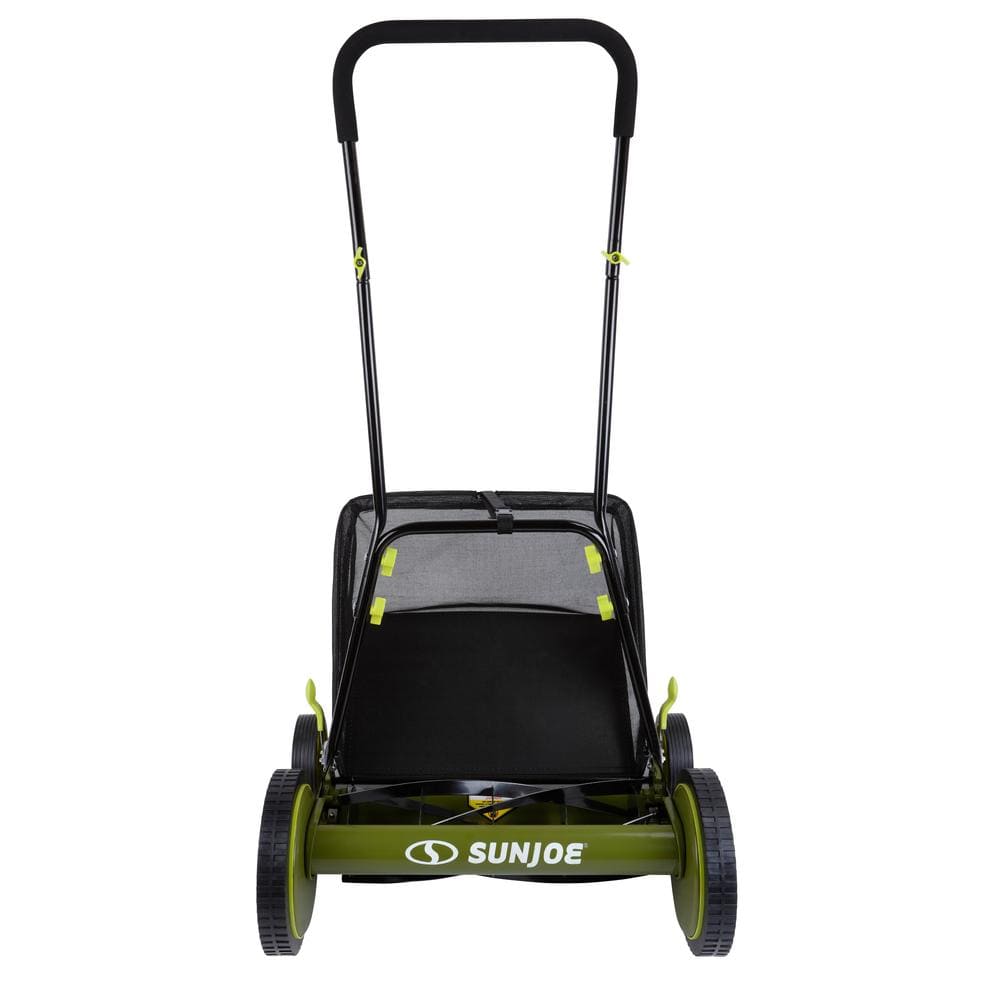 Sun Joe Mow Joe 18 in. Manual Push Walk Behind Reel Mower with Catcher