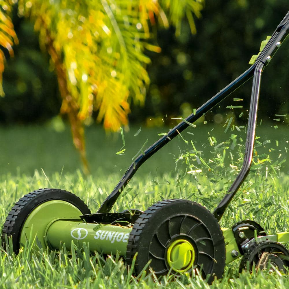 Sun Joe 14 in. Classic Quad Wheel 9-Position Manual Walk-Behind Reel Mower