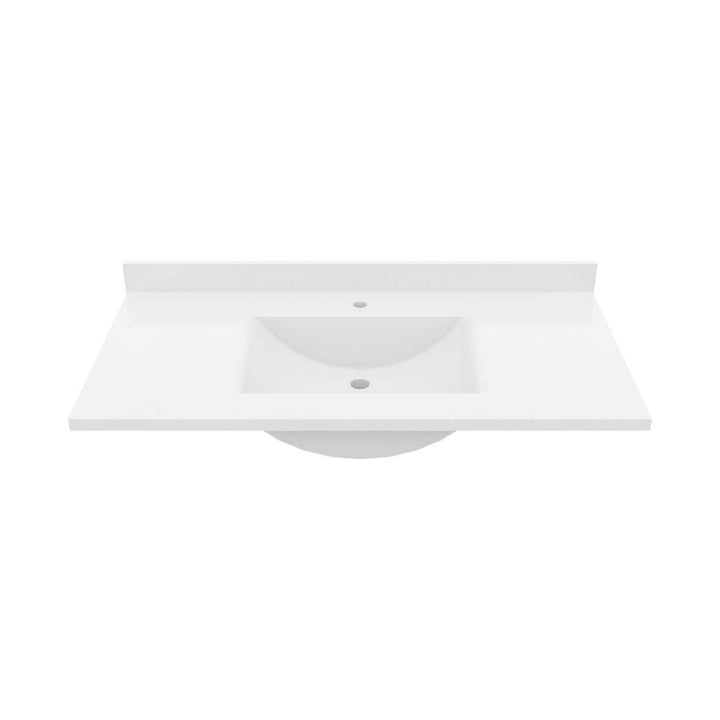Swan Contour 43 in. W x 22 in. D Solid Surface Vanity Top with Integral Sink in White