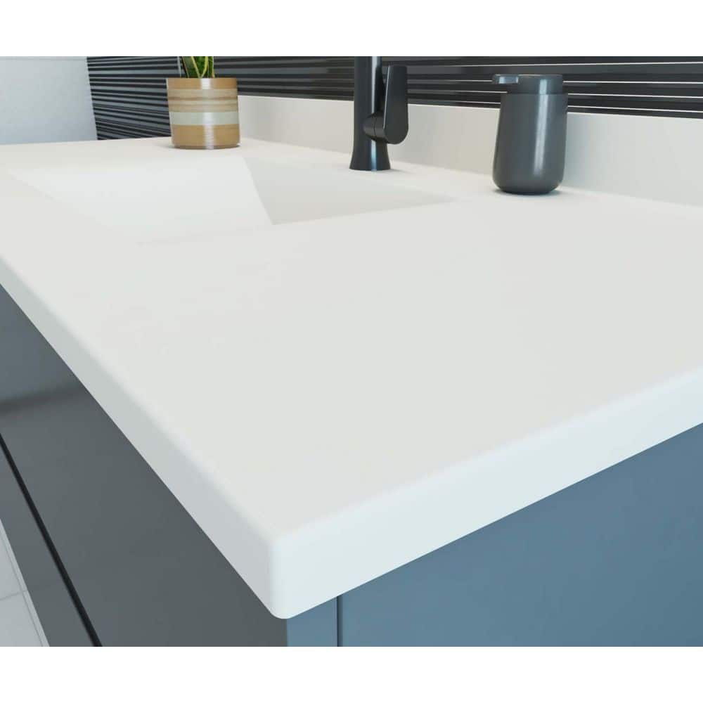 Swan Contour 49 in. W x 22 in. D Solid Surface Vanity Top with Integral Sink in White